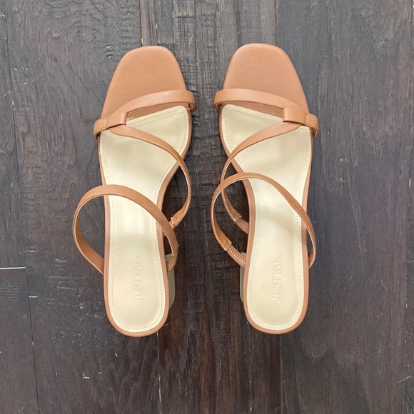 Just Fab Cognac heeled sandal - Picture 2 of 5